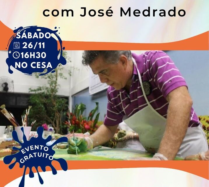 José Medrado faz apresentação de pintura mediúnica no Centro Espírita Semeadores do Amor, neste sábado, em Lauro de Freitas