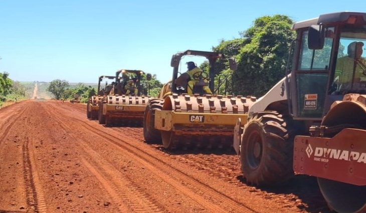 Em Chapadão do Sul, pavimentação de rodovias estaduais avança com quatro frentes de obras