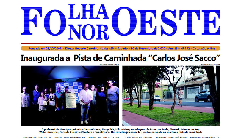 Jornal Folha Noroeste Digital edição 752 de 10122022 Jales SP