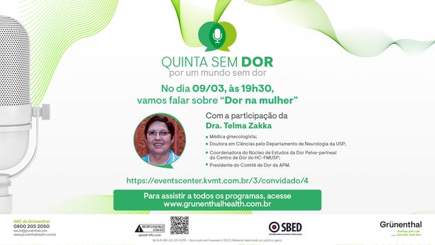 Na semana da mulher, webcast gratuito discute a dor feminina