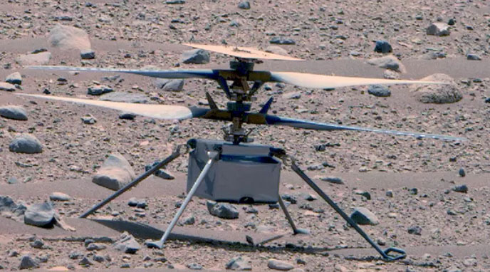 Veja fotos do Ingenuity em Marte tiradas pelo rover Perseverance