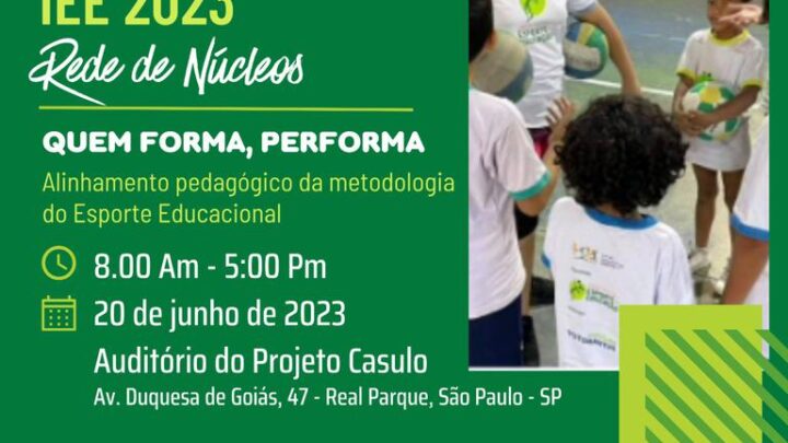 Instituto Esporte e Educação realiza seminário nesta terça-feira (20) em São Paulo (SP)