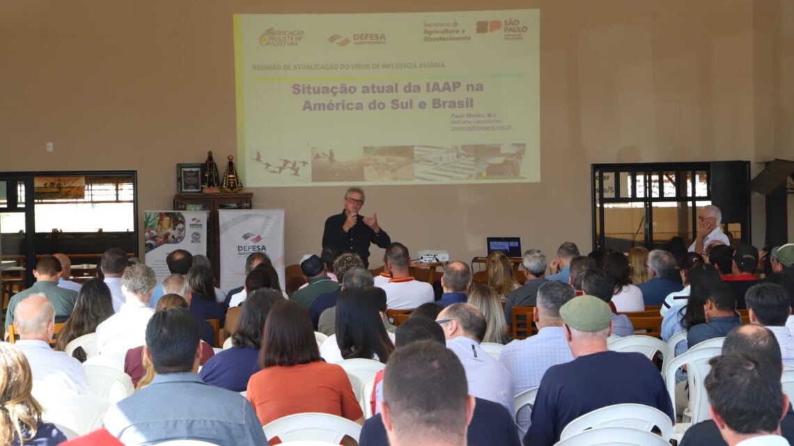 Mais de 200 agentes da avicultura industrial paulista receberam atualizações sobre o cenário da IAAP no estado