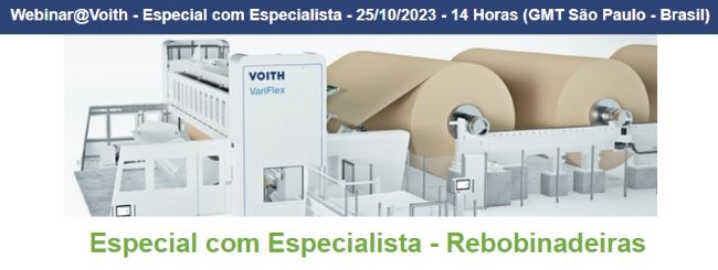 Webinar Voith aborda sistema de otimização de rebobinadeiras