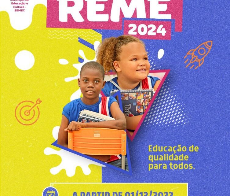 Rematrícula e Prématrícula da REME 2024 começam nesta sextafeira (1º