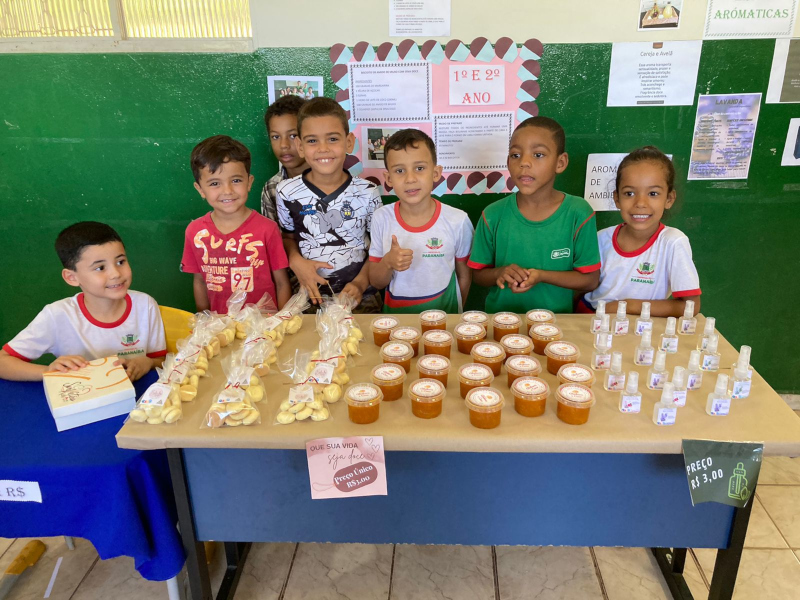 Alunos de rede municipal de Paranaíba expõem produtos desenvolvidos em sala de aula
