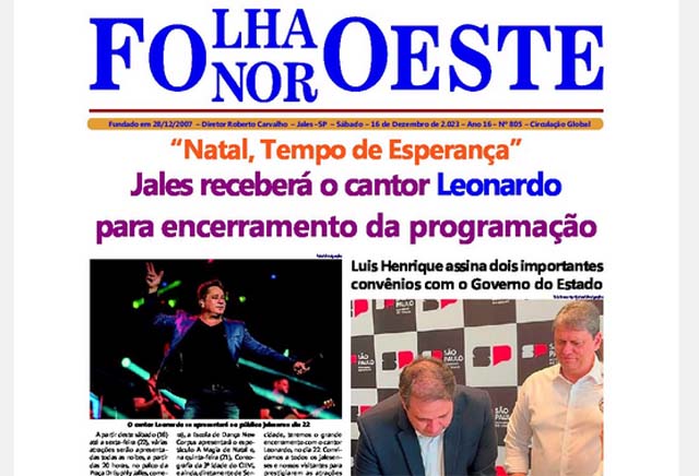 Jornal digital Folha Noroeste Edição 805 de 16122023 Jales SP