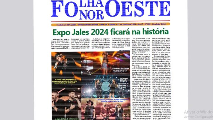 Jornal Folha Noroeste Digital Edição 808 de 13012024 Jales SP