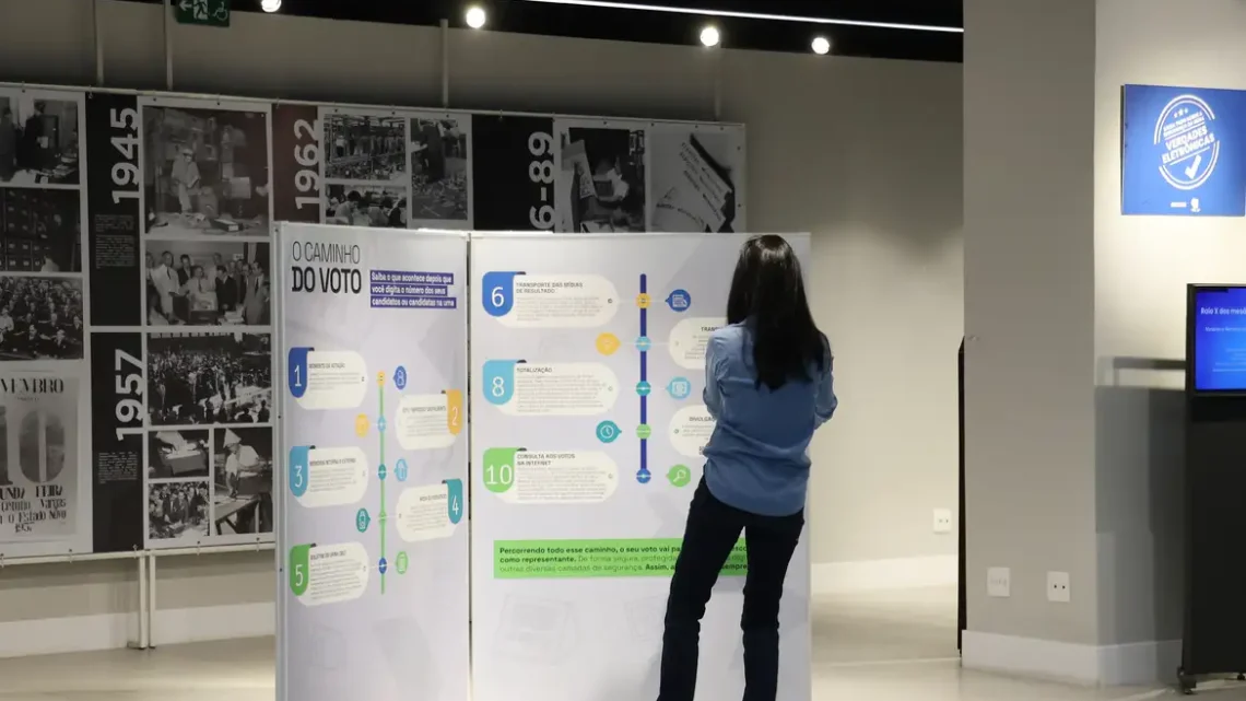 Exposição no TRE-SP destaca a segurança das urnas eletrônicas