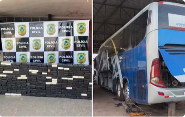 Ônibus escolar da Prefeitura de Novo Planalto é flagrado com meia tonelada de cocaína