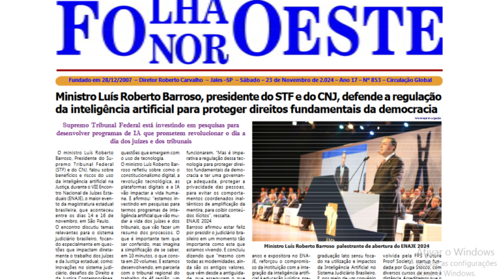 Jornal Folha Noroeste Digital edição 853 de  23112024 Jales SP