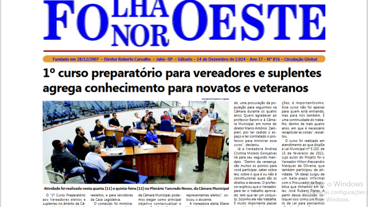 Jornal Folha Noroeste Digital edição 856 de 14122024 Jales SP