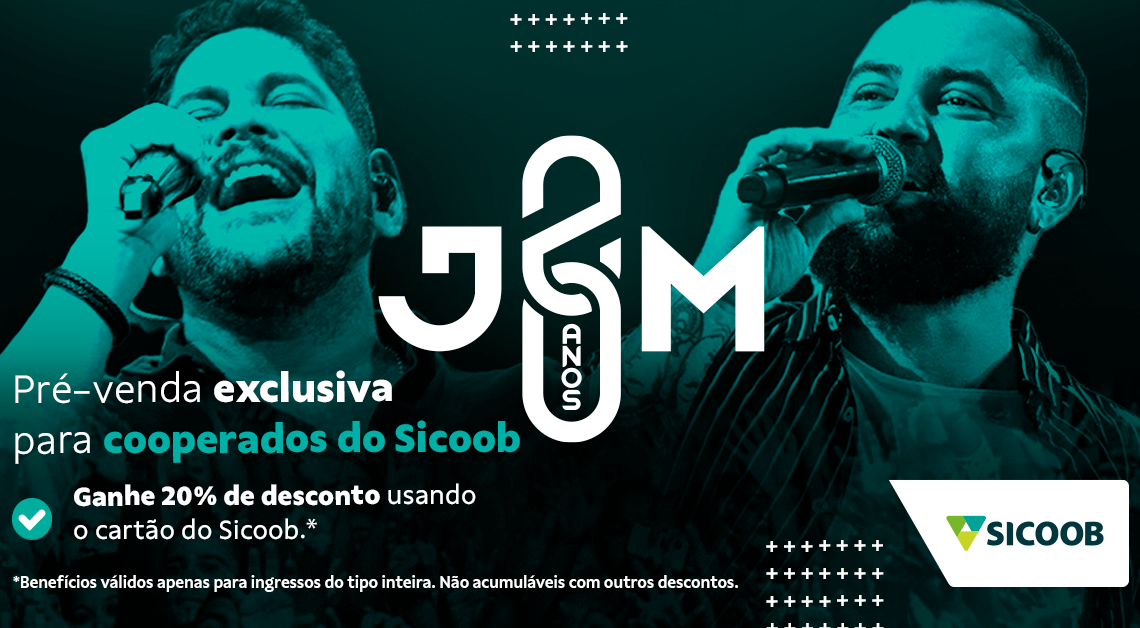 Cooperados com cartões Sicoob têm acesso exclusivo à pré-venda da turnê de 20 anos de carreira da dupla Jorge & Mateus