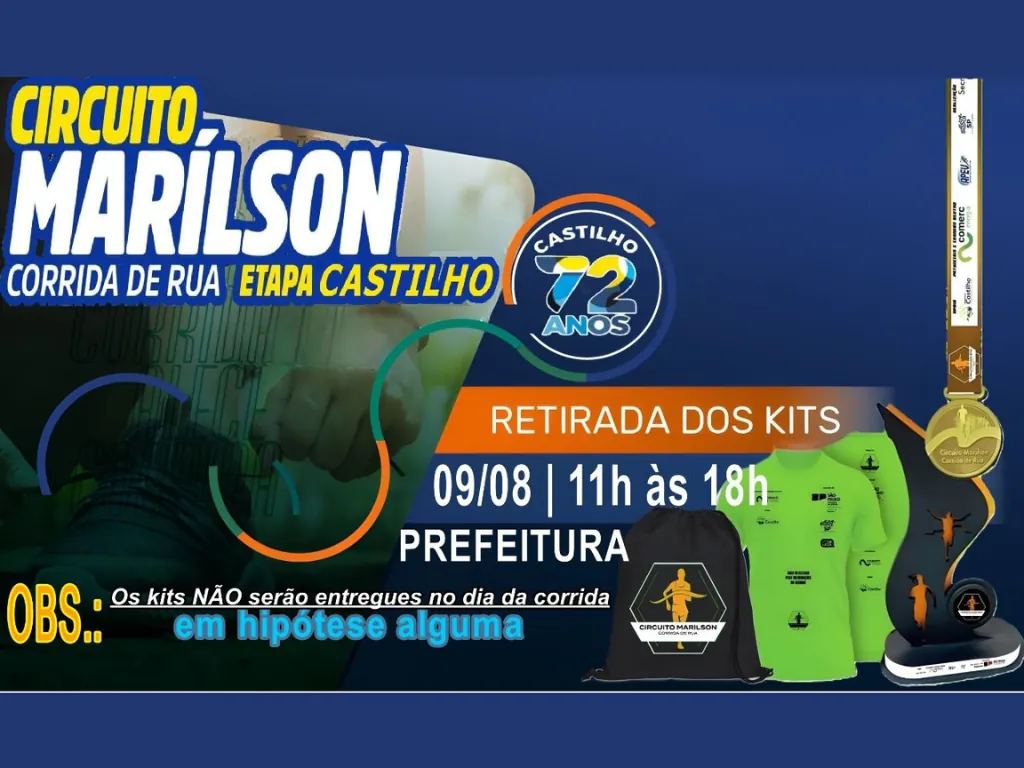 Circuito Marilson de Corrida de Rua Castilho 2025 reunirá mais de 600 competidores em prova histórica 1 Circuito Marilson de Corrida de Rua Castilho