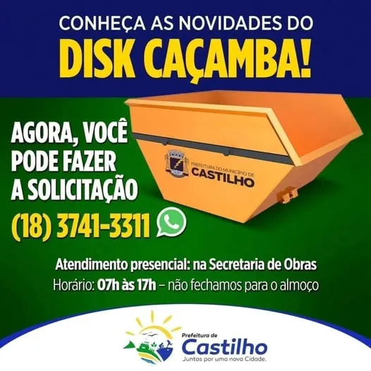 Disk Caçamba em Castilho SP: 30 novas unidades ampliam atendimento rápido e com preço popular 1 disk cacamba em castilho sp a